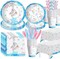 Ice Skating Birthday Party Decorations Tableware - Ice Skating Party Supplies, Plate, Cup, Napkin, Tablecloth, Cutlery, Winter Wonderland Ice Skating Birthday Decorations For Girls | Serves 24